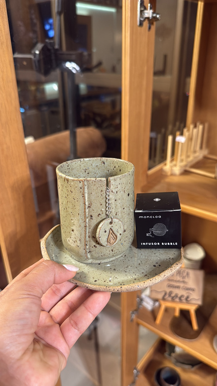 Conjunto copo de chá